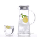 Glass Jug with Stainless Steel Silicone Lid